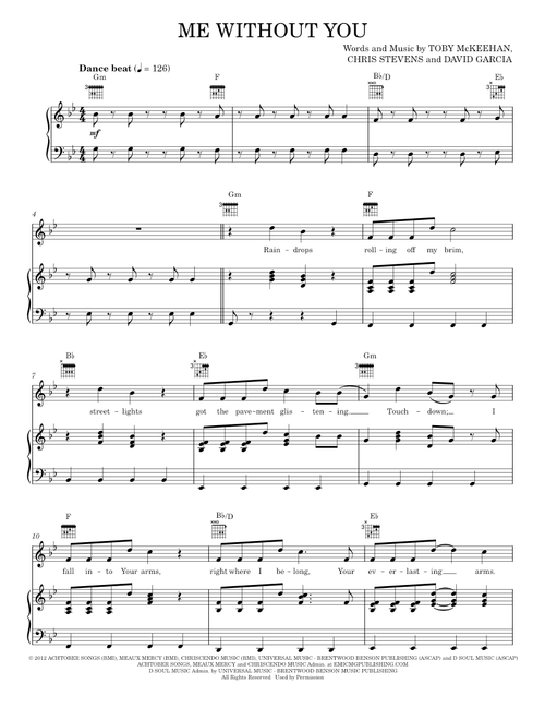 Me without you - tobyMac (Piano-Vocal-Guitar)