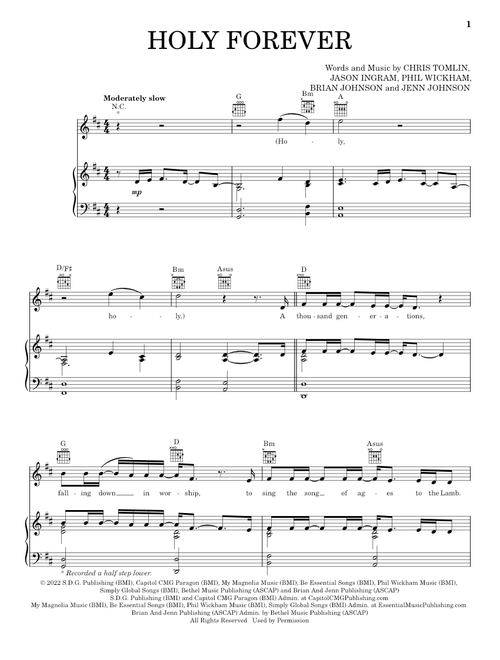 Holy Forever - Chris Tomlin (Piano-Vocal-Guitar)