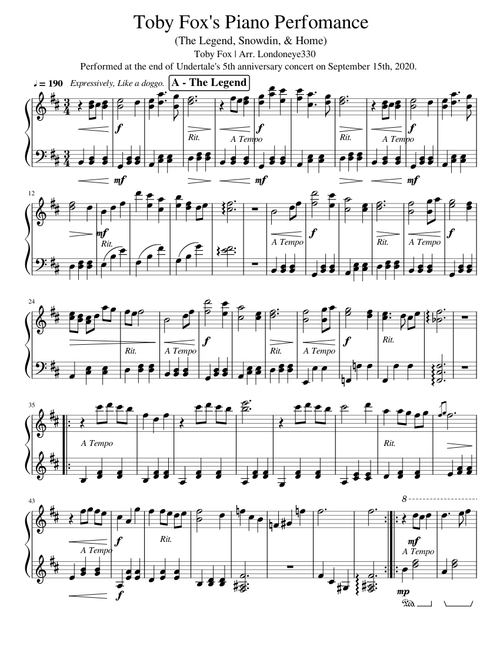 Toby Fox's Piano Performance (WIP)
