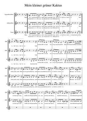 Free Mein Kleiner Grner Kaktus by Unknown author sheet music | Download  PDF or print on MuseScore.com