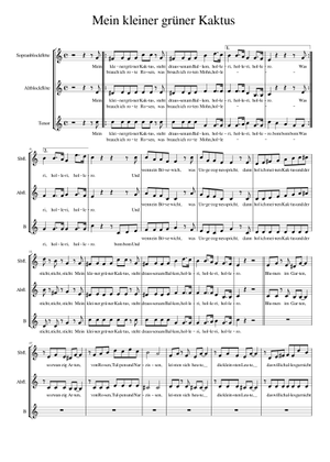 Mein kleiner grner Kaktus Sheet Music for Piano (Solo) easy | MuseScore.com