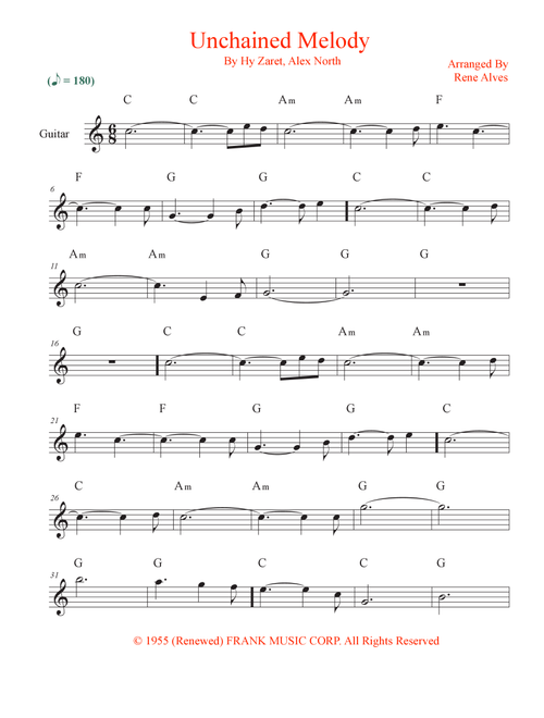 Unchained Melody (Arr. Rene Alves) - Al Hibbler (Guitar and Piano)