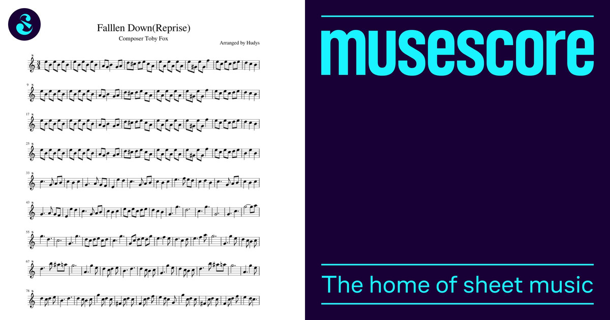 Fallen Down Reprise Toby Fox Sheet Music For Recorder Solo