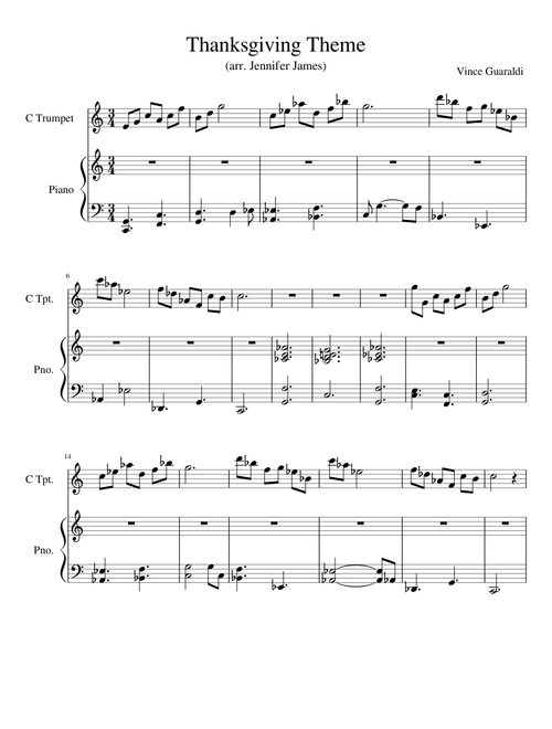 Thanksgiving Theme for Trumpet and Piano