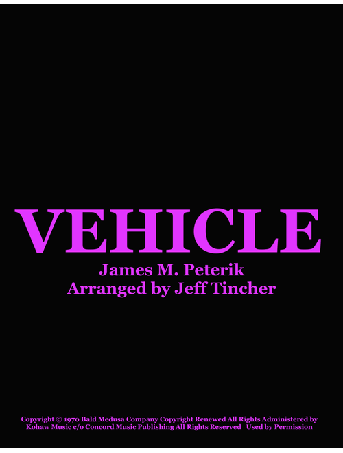 Vehicle (Arr. Jeff Tincher) - The Ides Of March (Piano Vocal)