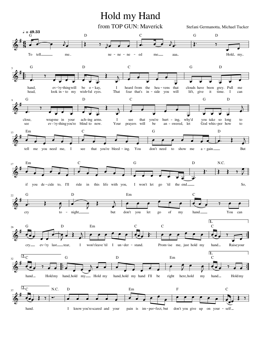 Hold my Hand Lady Gaga Sheet music for Piano (Solo)