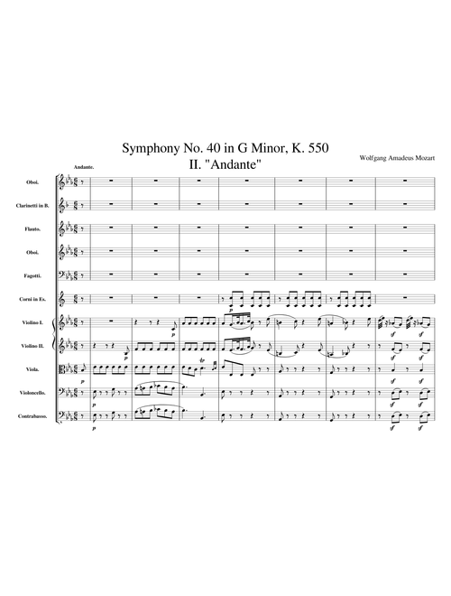 Mozart: Symphony No. 40 in G Minor, K. 550: II. "Andante"