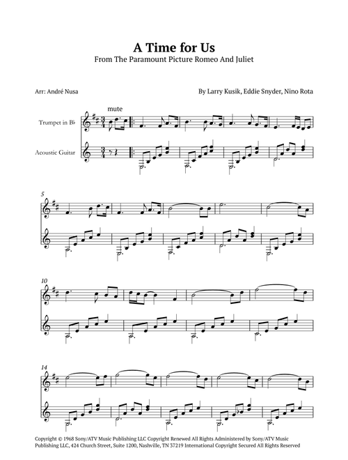 A Time For Us (love Theme) (Arr. André Nusa) - Nino Rota (Instrumental Duet)