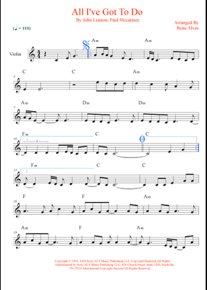 Play Official version of All I've Got To Do Sheet Music by The