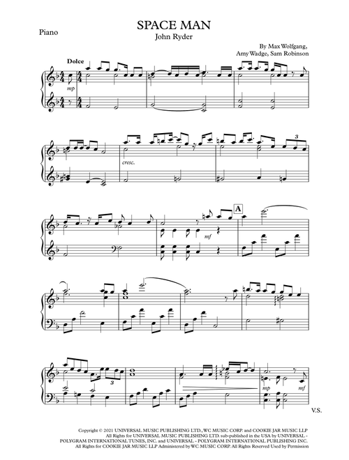 Space Man (Arr. Merlin Sisko) - Sam Ryder (Piano Solo)