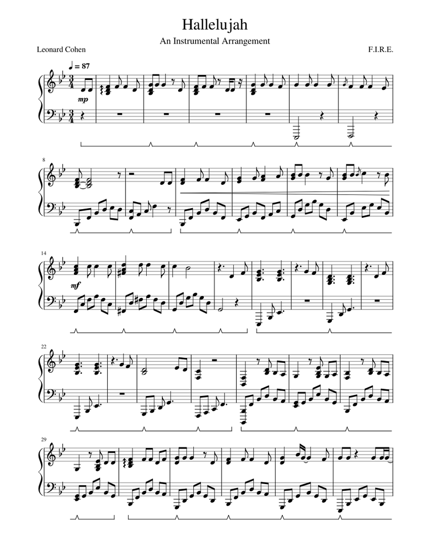 Leonard Cohen - Hallelujah Sheet Music for Piano (Solo) | MuseScore.com leonard-cohen-hallelujah-sheet-music-for-piano-solo-musescore-com