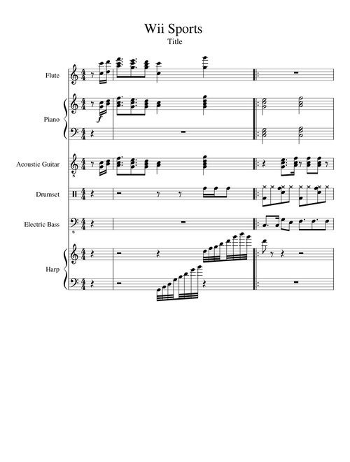Wii Sports Title Theme Song (For your listening and playing pleasure)