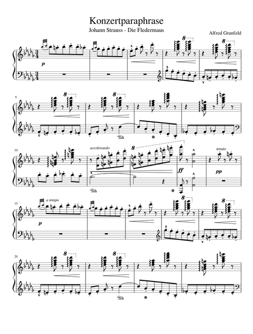 Johann Strauss - Die Fledermaus (Grunfeld Op. 56 Konzertparaphrase)