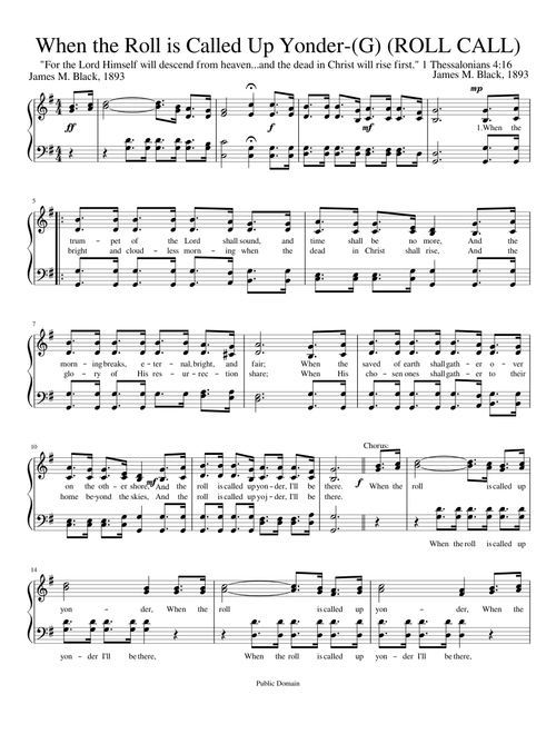 When the Roll is Called Up Yonder - James Milton Black