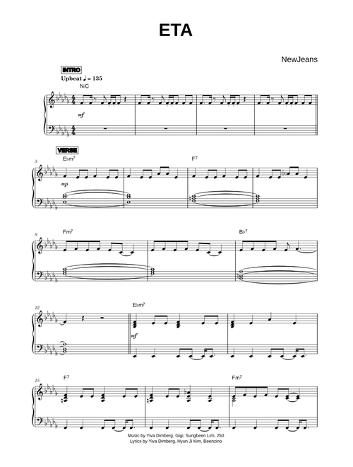 ETA - NewJeans (Piano)
