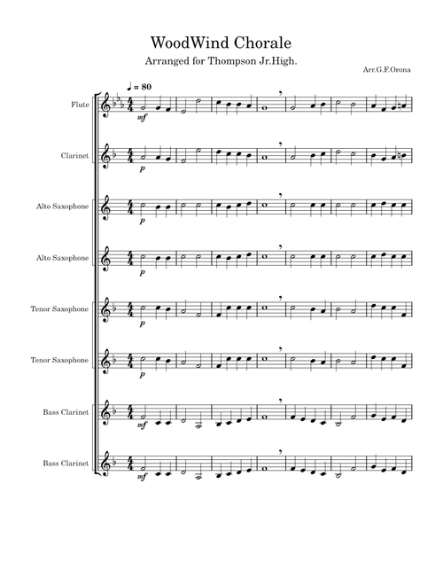 WoodWind Chorale – G.F.Orona