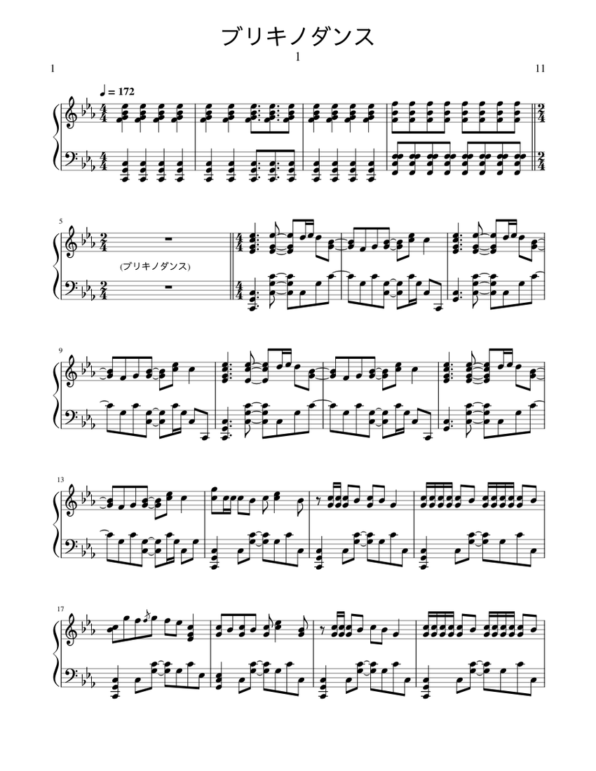 ブリキノダンス Sheet Music for Piano (Solo) | MuseScore.com