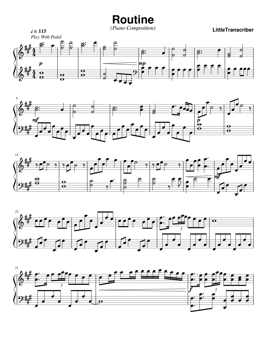 Routine Sheet music for Piano (Solo) | Musescore.com
