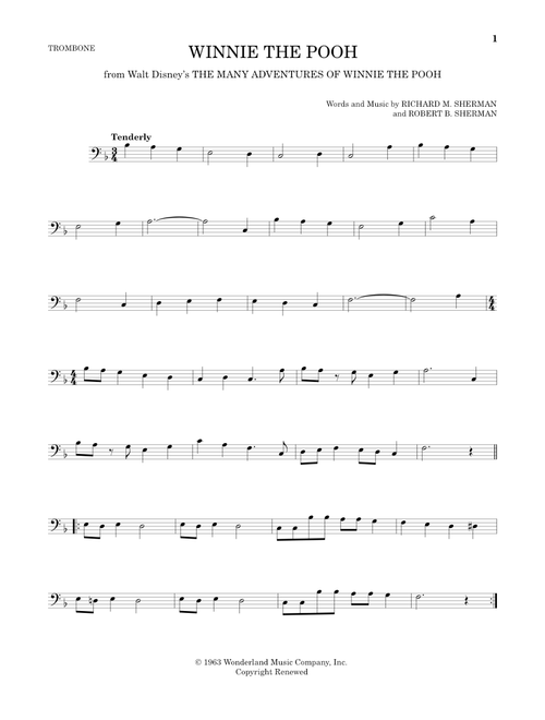 Winnie The Pooh (from The Many Adventures Of Winnie The Pooh) - Sherman Brothers (Trombone Solo)