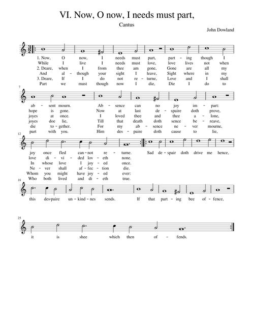 John Dowland - VI. Now, O now, I needs must part,