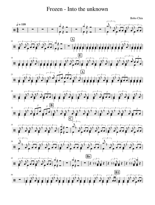 Into the Unknown (From "Frozen 2"/Panic! At The Disco Version) – Panic! At the Disco Drum Sheet