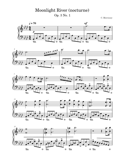 Nocturne in F Minor "Moonlight River" Op. 3 No. 1