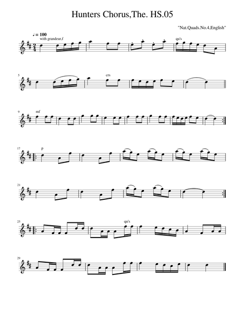Hunters Chorus,The. HS.05