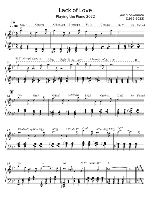 Lack of Love - Ryuichi Sakamoto