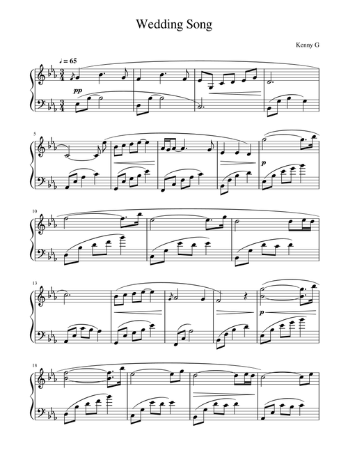 The Wedding Song (Arr. Valeriya Zahonyayeva) - Kenny G (Piano Solo)