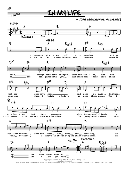 In My Life [Jazz version] - The Beatles (Real Book - Melody-Chords-Lyrics)