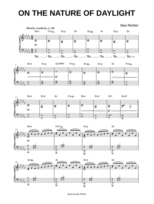 On the Nature of Daylight - Max Richter (Piano)