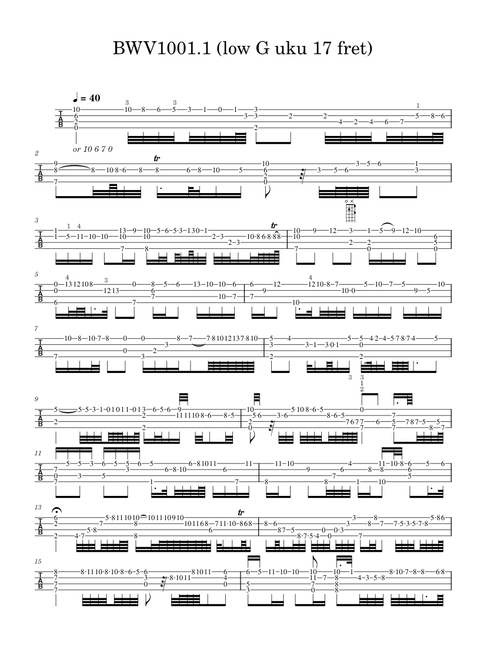 Violin Sonata No.1 in G minor, BWV 1001 – Johann Sebastian Bach "1. Adagio" from Violin Sonata No.1 in G minor, BWV 1001, for ukulele