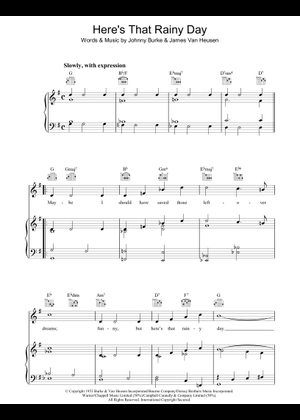 Play Official version of Here's that rainy day Sheet Music by