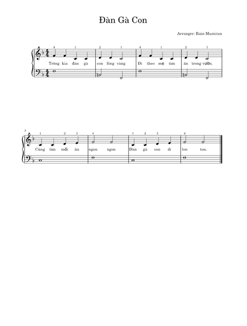 Đàn Gà Con (Arr. Rain Musician) - Level 1