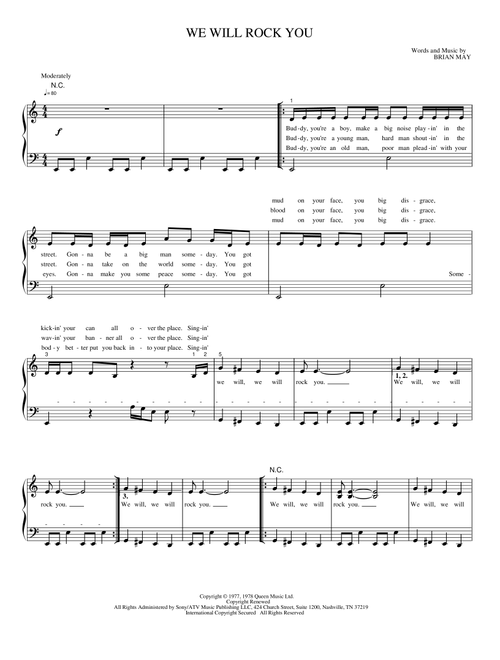 We Will Rock You - Brian May (Piano-Vocal-Guitar)