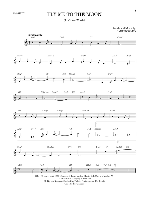 Fly Me To The Moon (In Other Words) - Tony Bennett (Clarinet Solo)