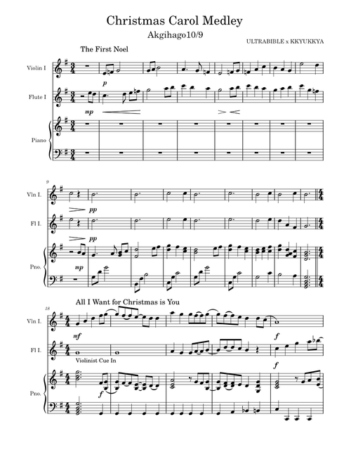 Christmas Medley (for violin, flute and piano)