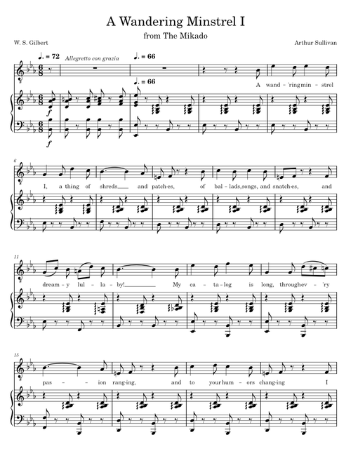 1 A Wandering Minstrel I -EbMaj