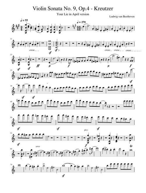 Violin Sonata No. 9, Kreutzer