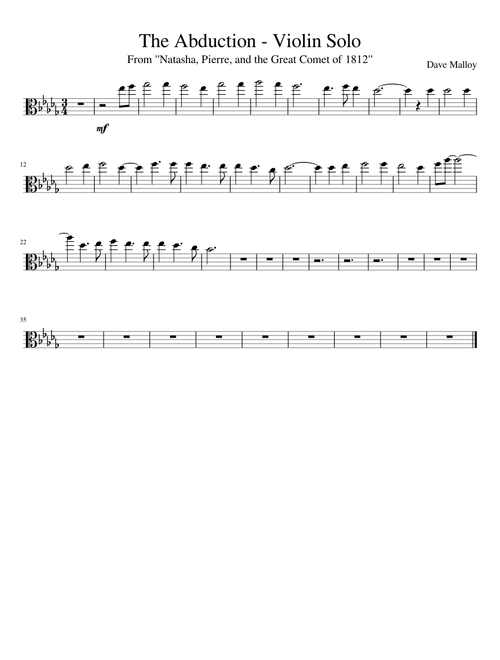 The Abduction Violin Solo - Transcribed for Viola
