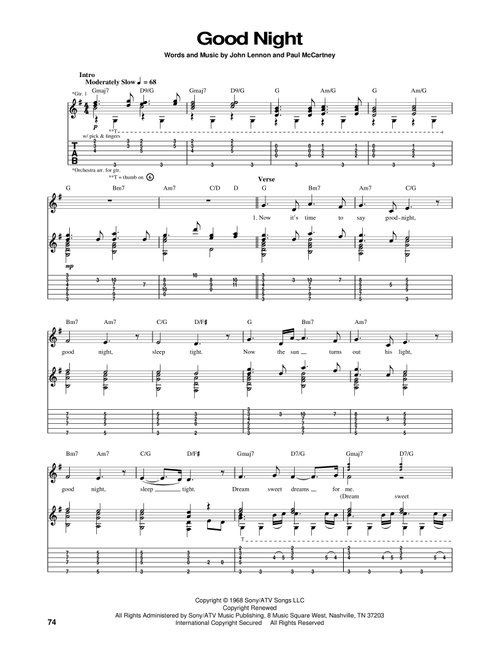 Good Night - The Beatles (Guitar Tab)