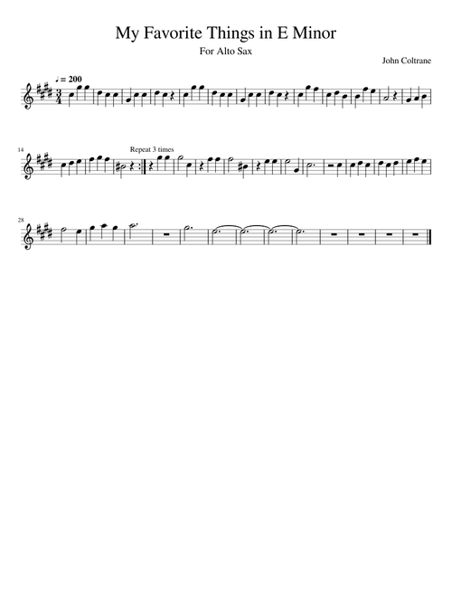 My Favorite Things in E Minor (Sax)