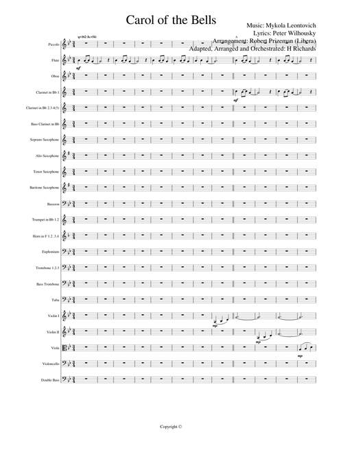 Carol of the Bells - Score
