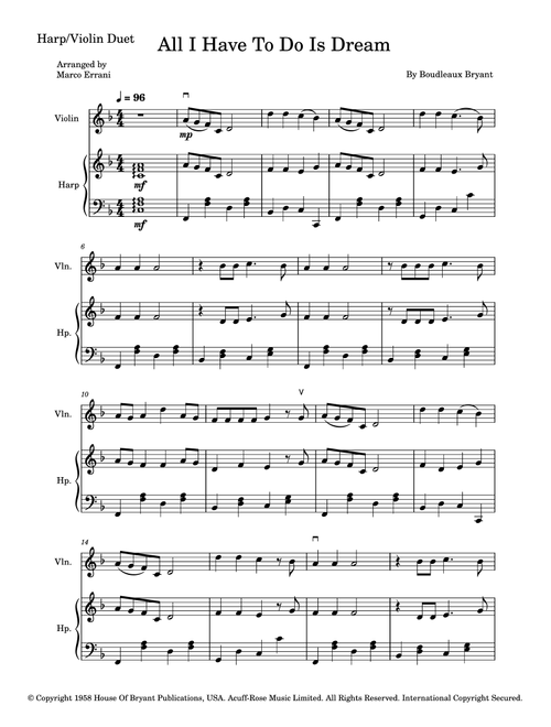 All I Have To Do Is Dream (Arr. Marco Errani) - Bobbie Gentry & Glen Campbell (Instrumental Duet)