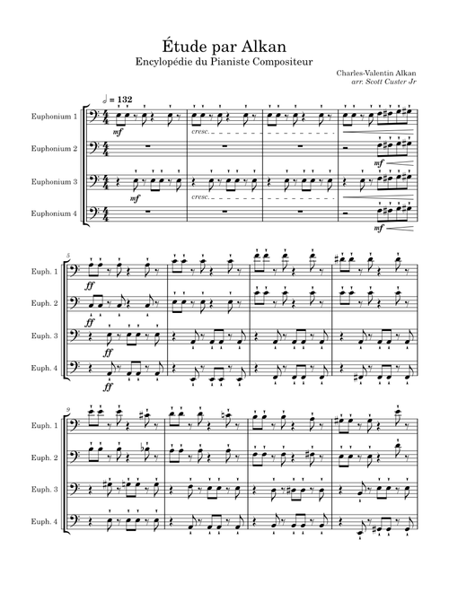 Etude, WoO – Charles-Valentin Alkan for Euphonium Quartet