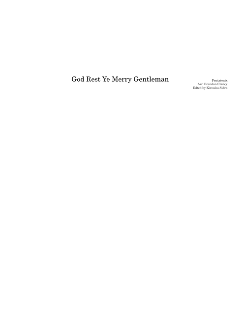 God Rest Ye Mary Gentlemen - For Music Ensemble
