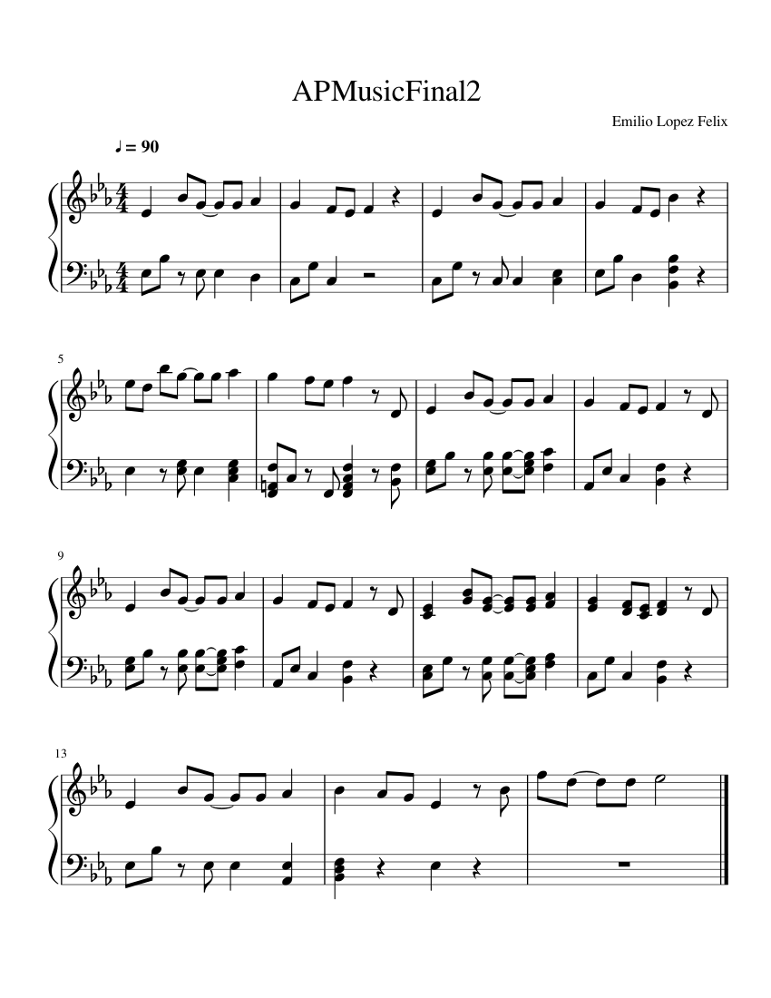 AP Music Theory Final Sheet music for Piano (Solo) | Musescore.com