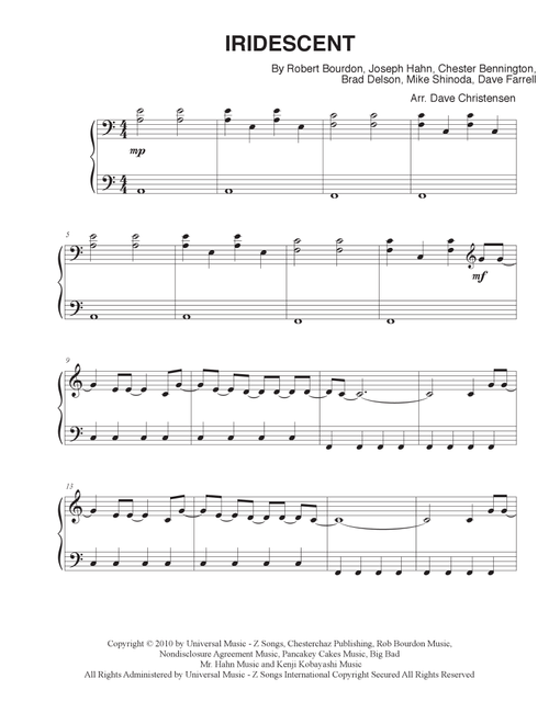 Iridescent (Arr. Dave Christensen) - Linkin Park (Piano Solo)