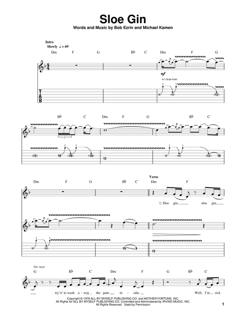 Sloe Gin - Joe Bonamassa (Guitar Tab Play-Along)