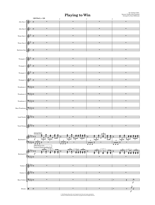 Playing To Win (Arr. Daryl McKenzie) - John Farnham, Graham Goble (Jazz Ensemble)